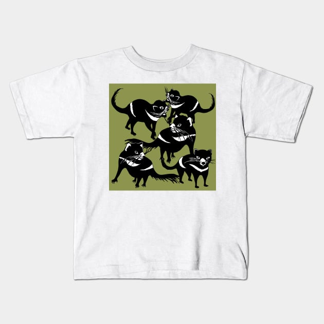 Tasmanian Devil - Endangered Species Kids T-Shirt by topologydesign